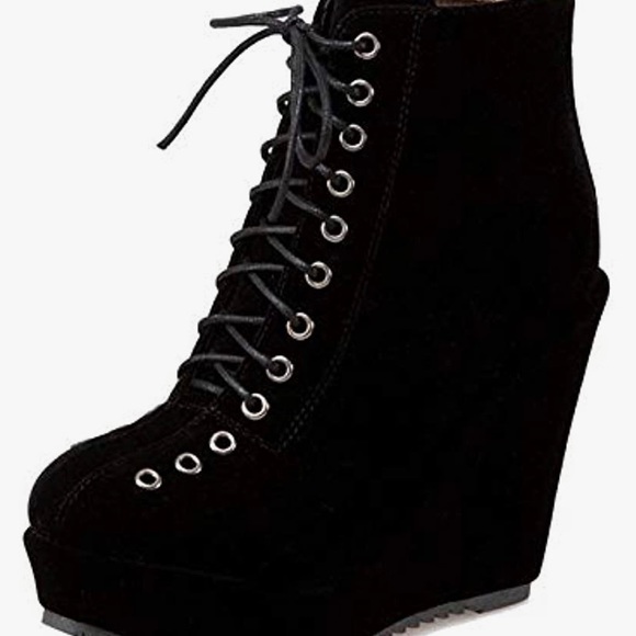 Starella women’s s6 black platform ankle boots - Picture 1 of 6